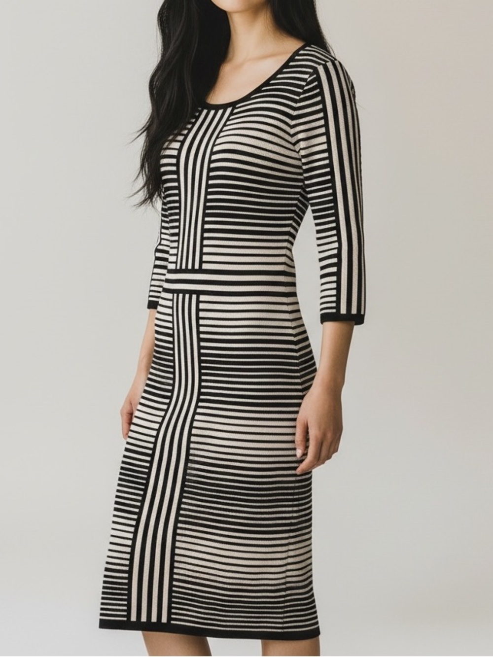 Roz & Ali Striped Knit Dress